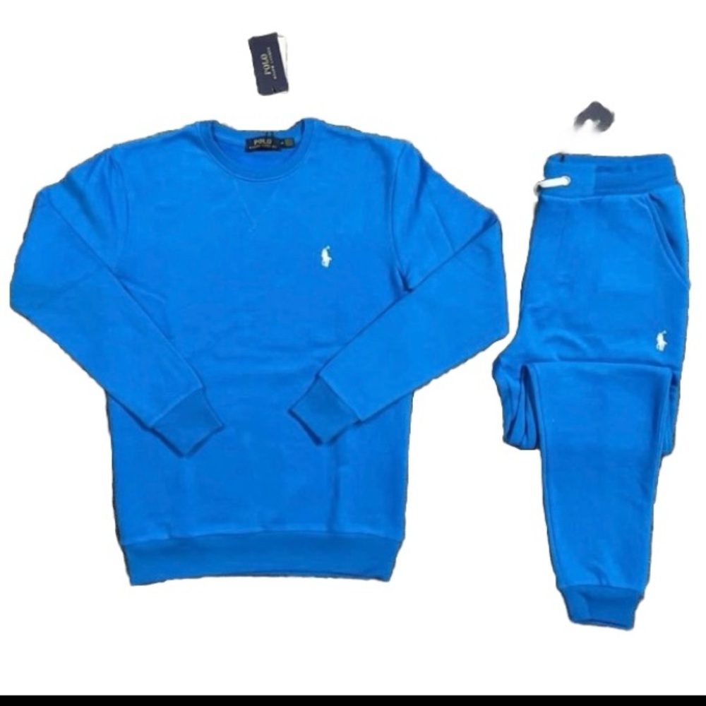 NWT Polo Ralph Lauren Double Knit Cotton Sweater & Joggers Set